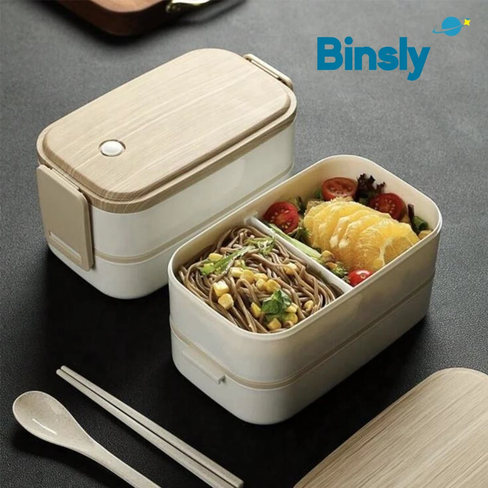 

Double-Layer Bento Box Set Divided Food Meal Storage Containers Set Portable Leak-Proof Plastic Salad Lunch Box for Kids Adults