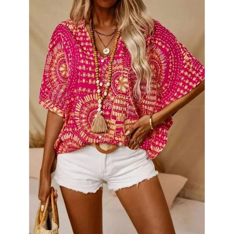 

plus Size Women's Faion Print V-Ne Batwing Sve Sweater Thiened Mid-Length A-Line Sve Ladies Inner Wear