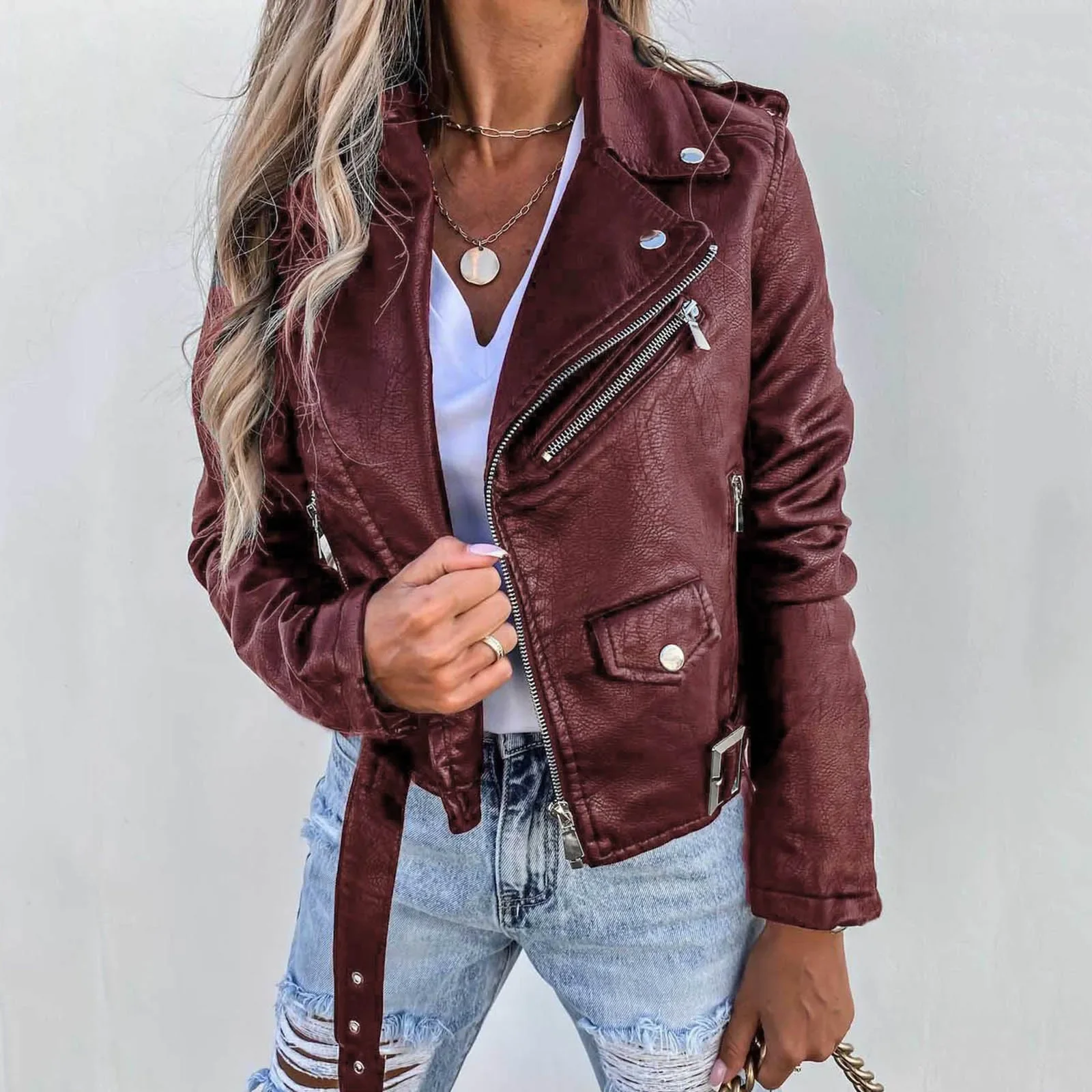 Autumn Winter Jacket Pu Leather Coat Jackets for Women 2024 Short Zipper Coat Autumn Winter Coat for Women