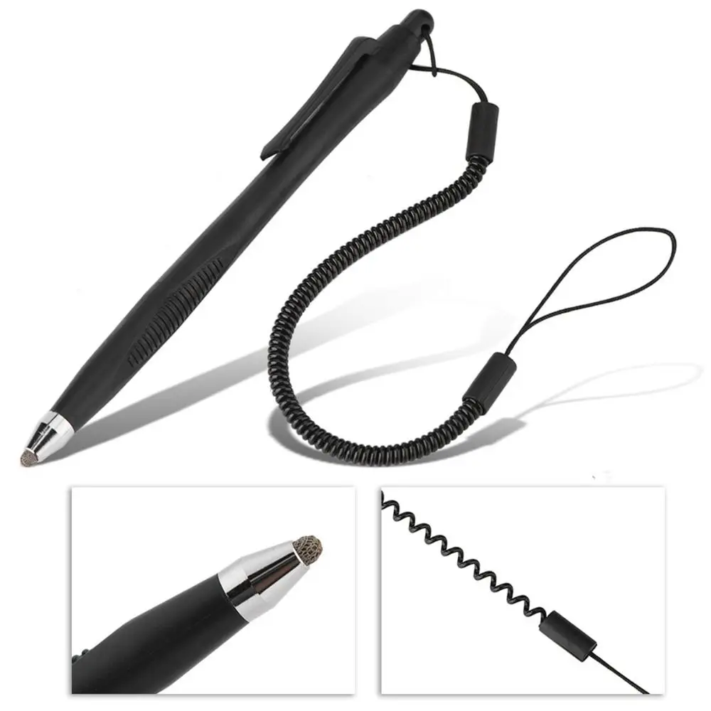 With Spring Rope Touch Screen Stylus Pen Fine Tip Fiber Cloth Head Tablet Stylus Durable High Sensitivity Touch Pen
