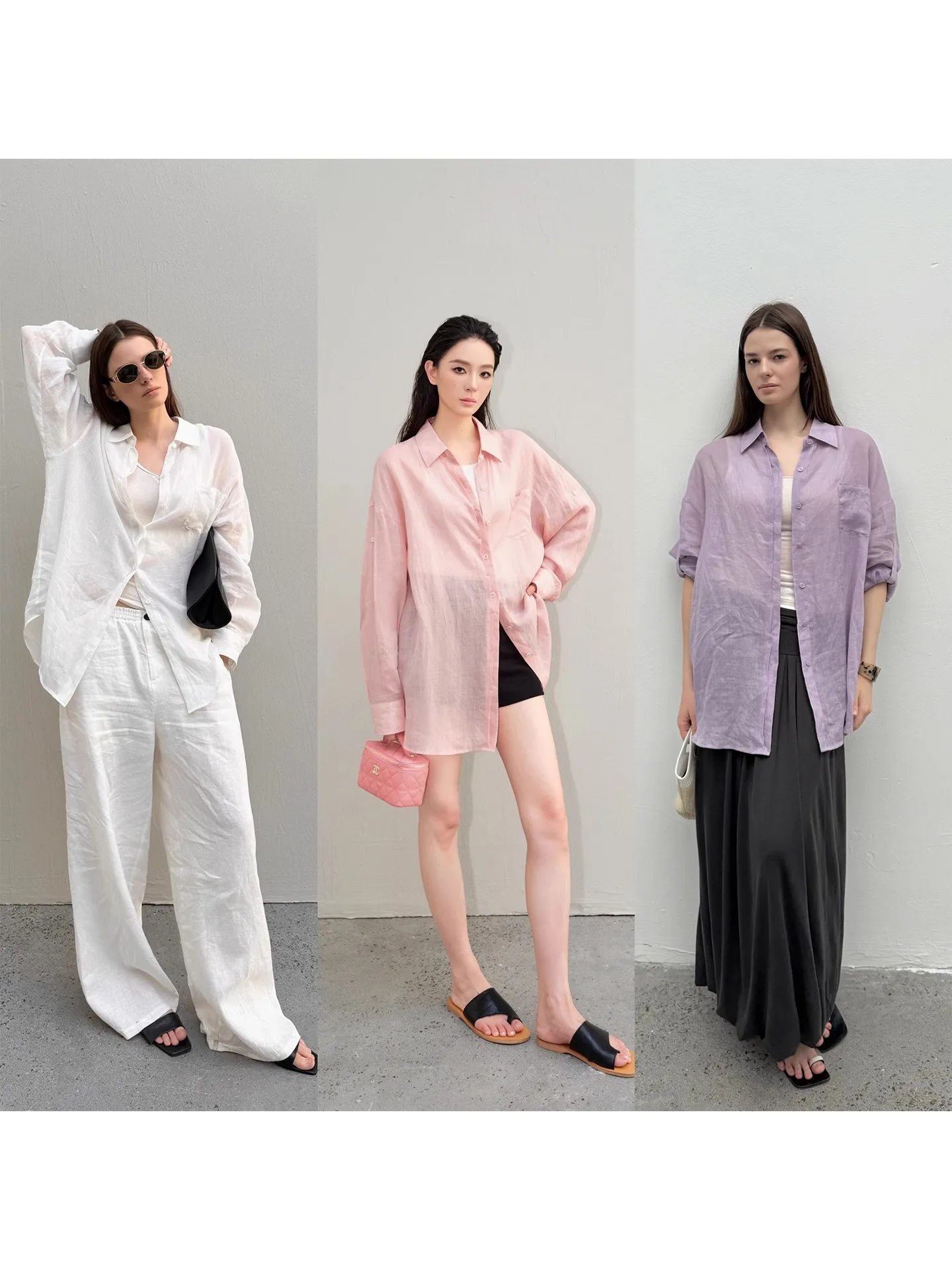 

Ультратонкая женская солнцезащитная рубашка Zhou Miao из дышащей ткани Lingzhi, однотонная, с длинным рукавом, повседневная, на пуговицах