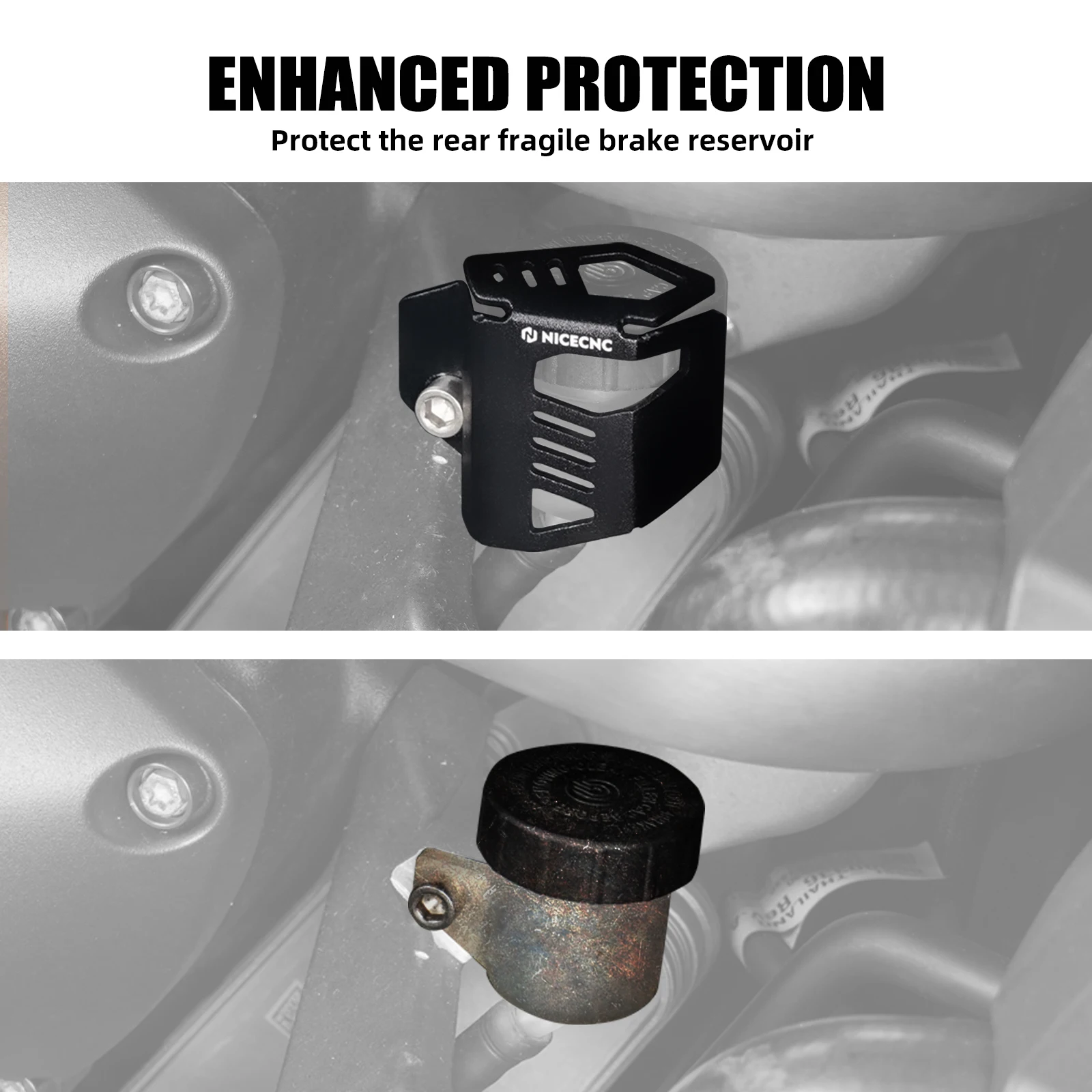 

For Harley Sportster S RH1250S 2021-2024 NICECNC Rear Brake Reservoir Oil Fluid Tank Cover Guard Protector RH 1250 S 2023 2022