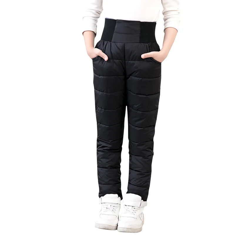 OLEKID 2025 Autumn Winter Down Cotton Children Pants High Waist Thick Warm Pants For Girls 1-12 Years Kids Teenage Boys Trousers