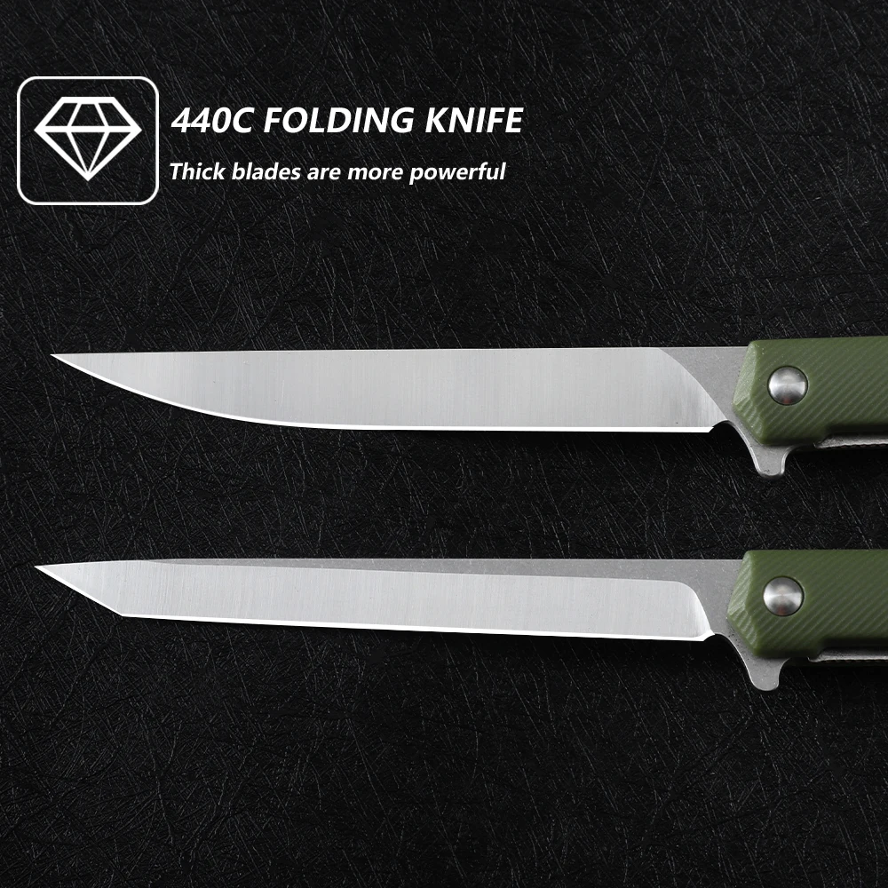 سكين ناين ثورن صغير قابل للطي، سكين نحت، سكين EDC، مقبض ألياف النايلون، سكين القطع #3