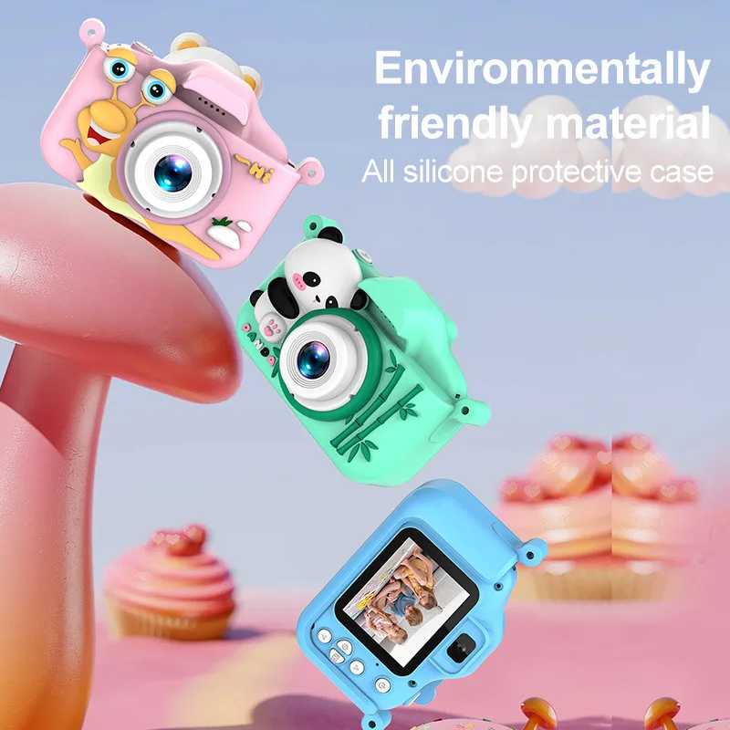 Luxmoc Kids HD Mini fotocamera digitale SLR Cute Puzzle Cartoon Snail Filter Camera HD Dual Lens Camera fotocamera multifunzione