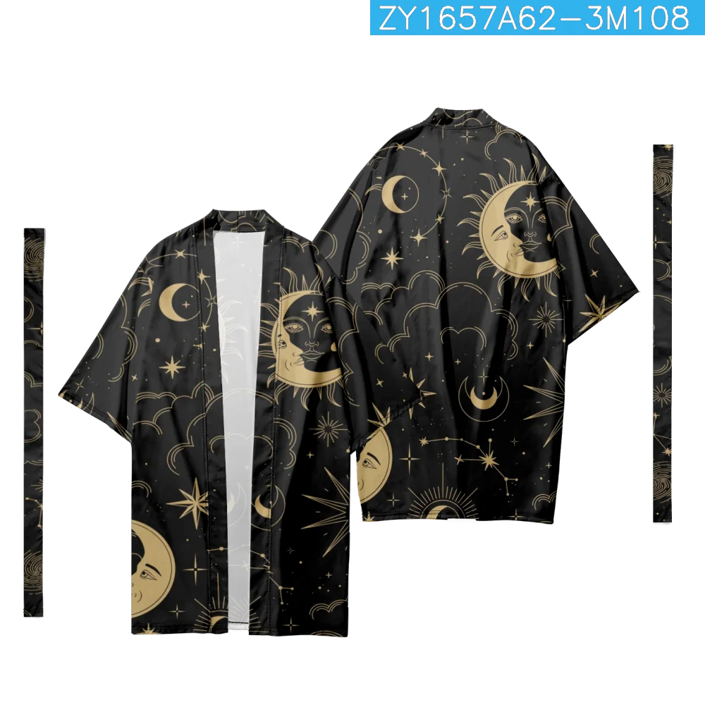 Summer Galaxy Sky Pattern Kimono Unisex Fashion Hawaiian Shirt Long Kimonos Beach Tops Loose Yukata Bathrobes Fashion Clothing