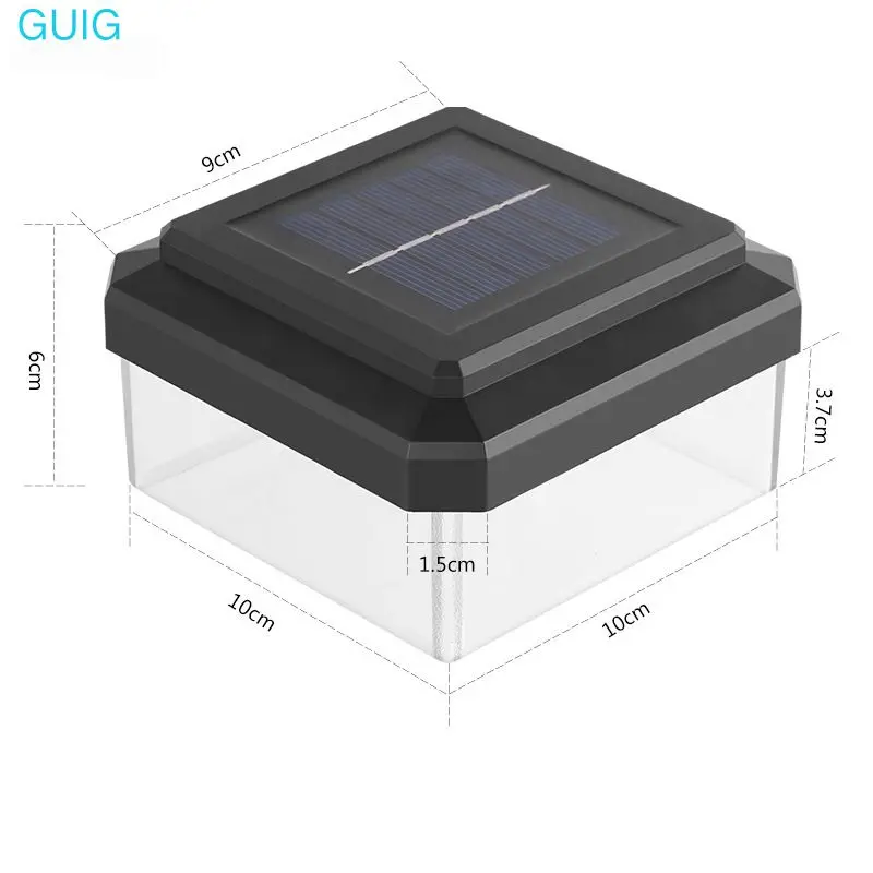 1/2/4PCS Solar Pillar Lights LED Square Fence Post Light Warm Lamp Outdoor Lighting Pillar Outdoor Solar Lamp for Garden view 6