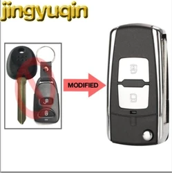 Jinyuqin-Coque de clé de voiture à distance modifiée, sans support de batterie, pour Hyundai Elantra Santa FE 2006 Verna Kia Rio5 Cerato Picanto