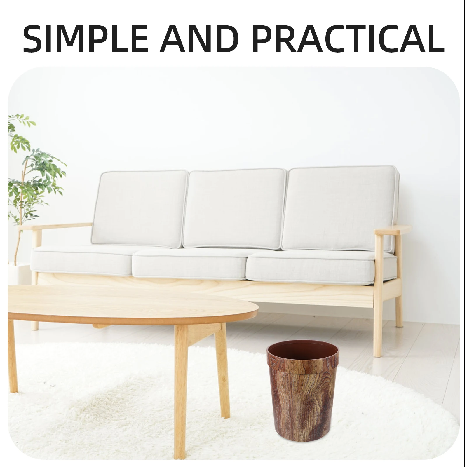 

Pattern Garbage Bin Vintage Trash Can Living Room Bedroom Storage Container Pp Plastic Waste Basket Household Classic