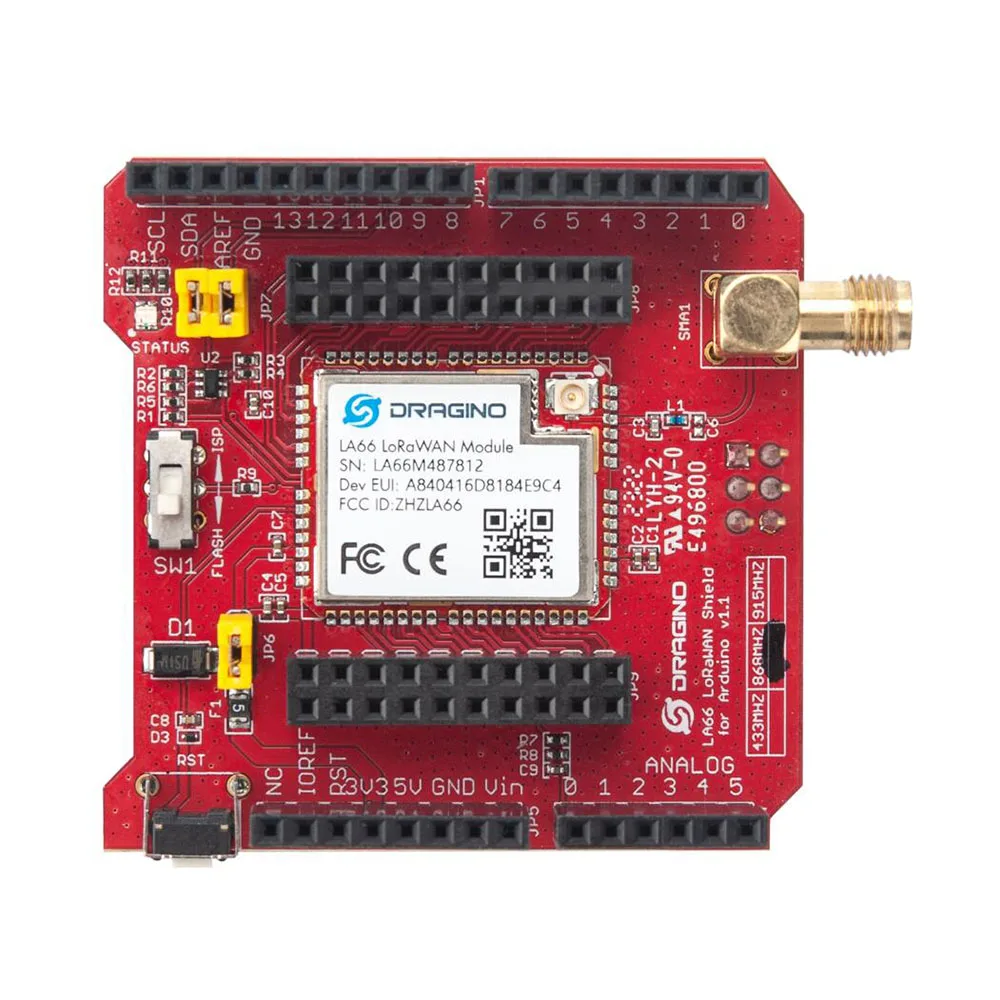 Imagem -03 - Escudo Dragino Lorawan Openwan V1.0.3 Protocolo Lorawan Lora de Código Aberto Lora Original La66