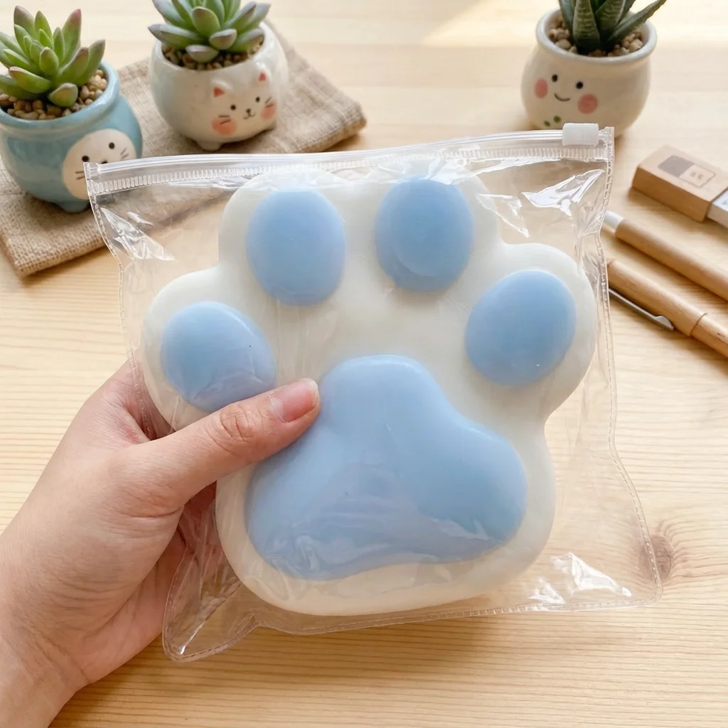 ของเล่นบีบรูปอุ้งเท้าแมวขนาดใหญ่ ทำจากซิลิโคน PVC นุ่มเหนียว ช่วยคลายเครียด สำหรับผู้ใหญ่และเด็ก