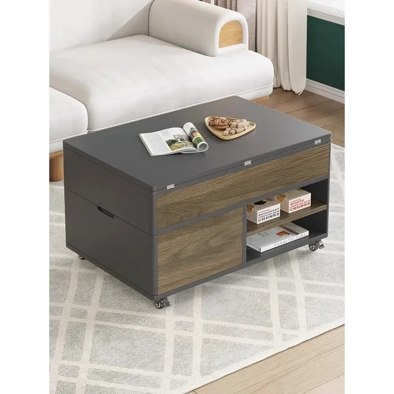 Multifunctional lifting coffee table table dual-purpose creative living room furniture simple household small folding rice table