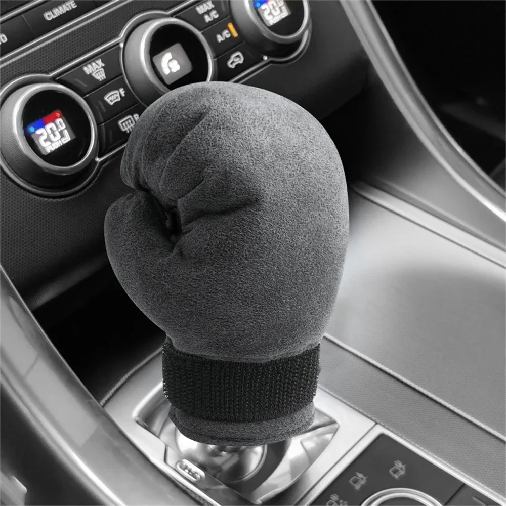 Boxing Glove Car Shift Knob Cover Manual Car Handle Gear Lever Decoration Cover Automobile Interior Accessories