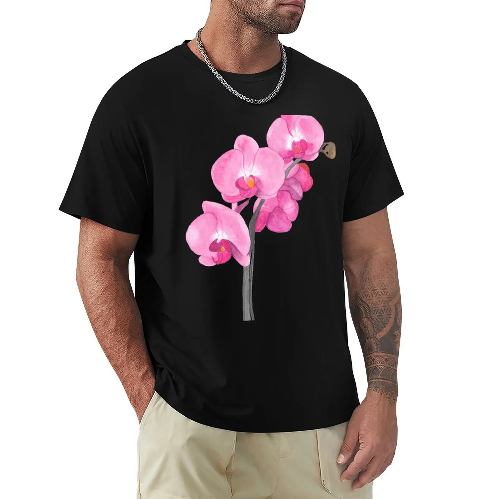 Watercolor orchid T-Shirt Minimal Art Print T-Shirt
