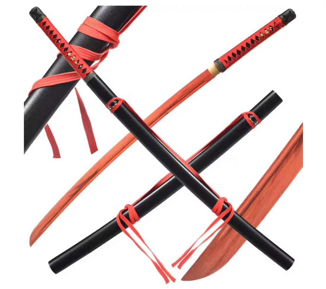 Bokken de 103 cm para Bushido e Iaido, Katana Tachi, Espada de Madera con Hoja de Palisandro, Laca Horneada, Saya, para Combate, Cosplay y Accesorios (Sin afilar)