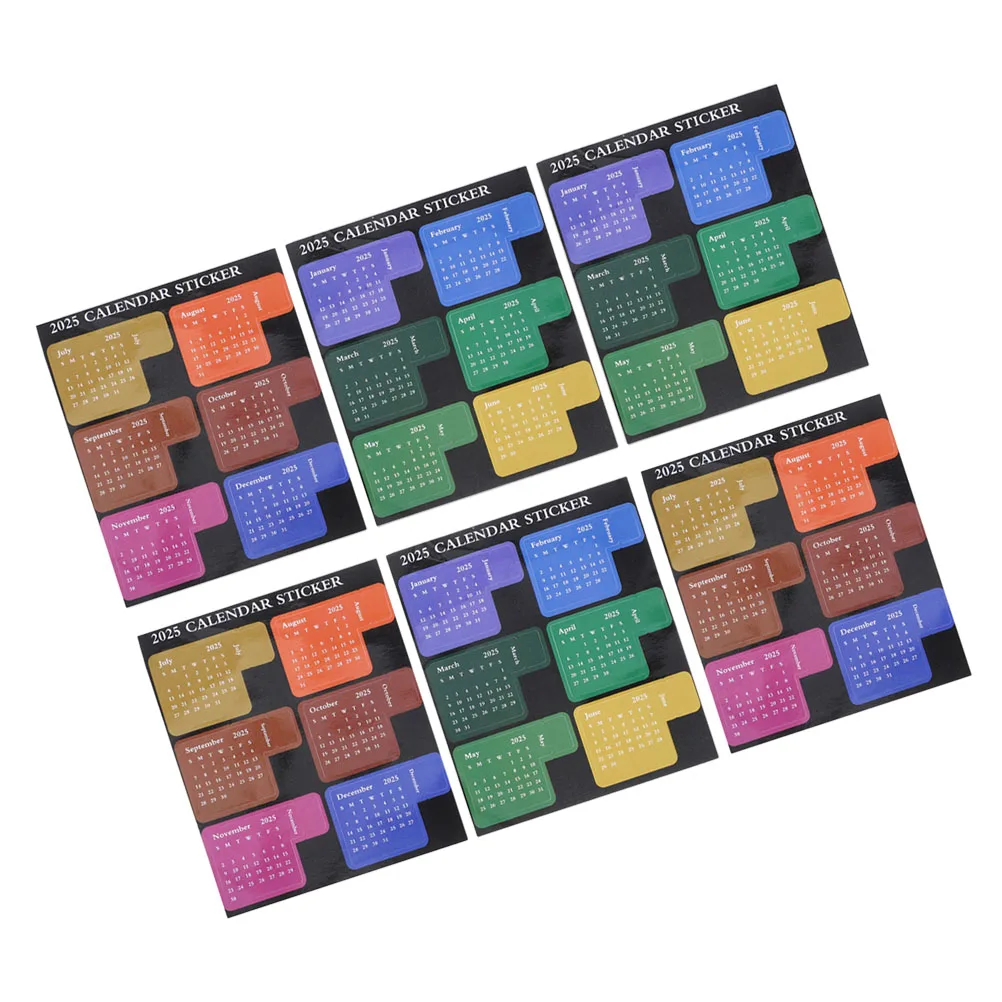

6 Sets 2025 Notes Mini Calendar Calendar Stickers Tabs Index Stickers For Planners DIY Sticky Labels Monthly Weekday