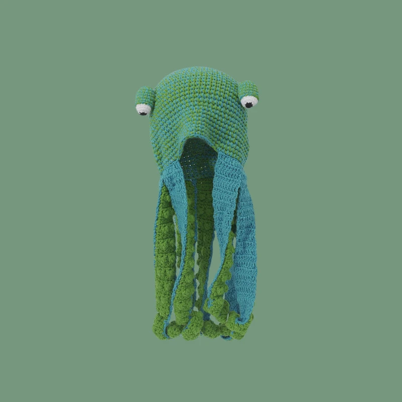 Party Funny Octopus Hat Eyes Shaped Wool Knitted Hats Family Parent-Child Activity Props