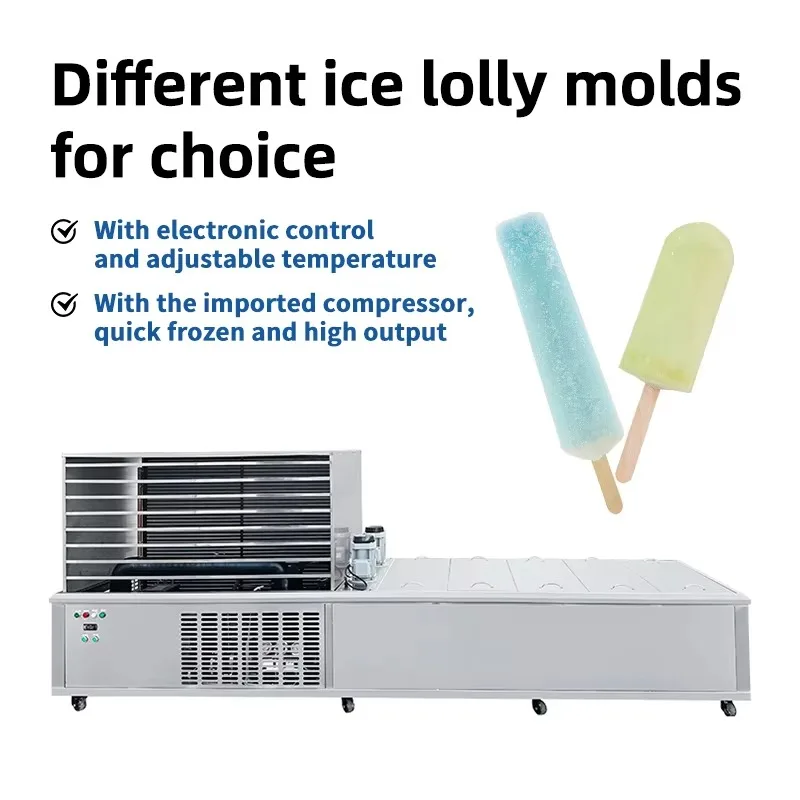 Industrial Popsicle Maker Fast Freezing System With Multiple Molds For Continuous Production Of Different Flavored Ice Lollies