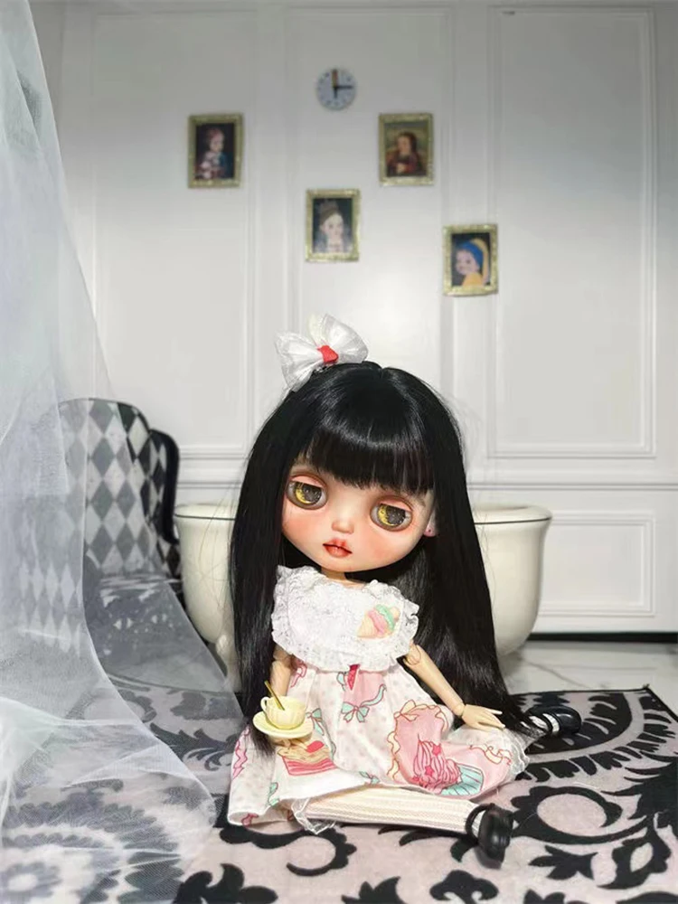 OB24 OB22 Doll Dress With White Socks Fit For 1/6 Blythes Doll DIY Doll Clothes Dress Up Doll