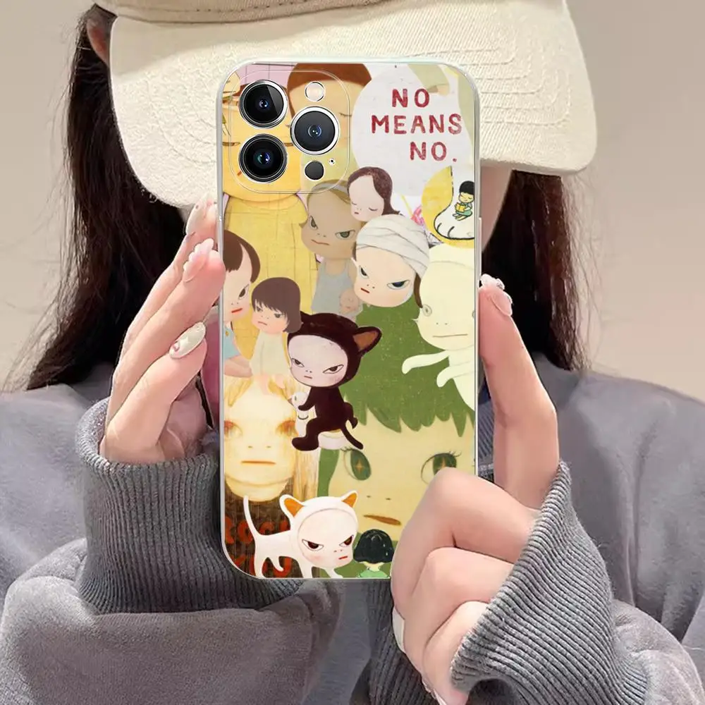 Yoshitomo Nara, силиконовый мягкий чехол для телефона для iphone 15 14 13 12 11 Pro Mini XS MAX 8 7 6 Plus X XS XR Cover