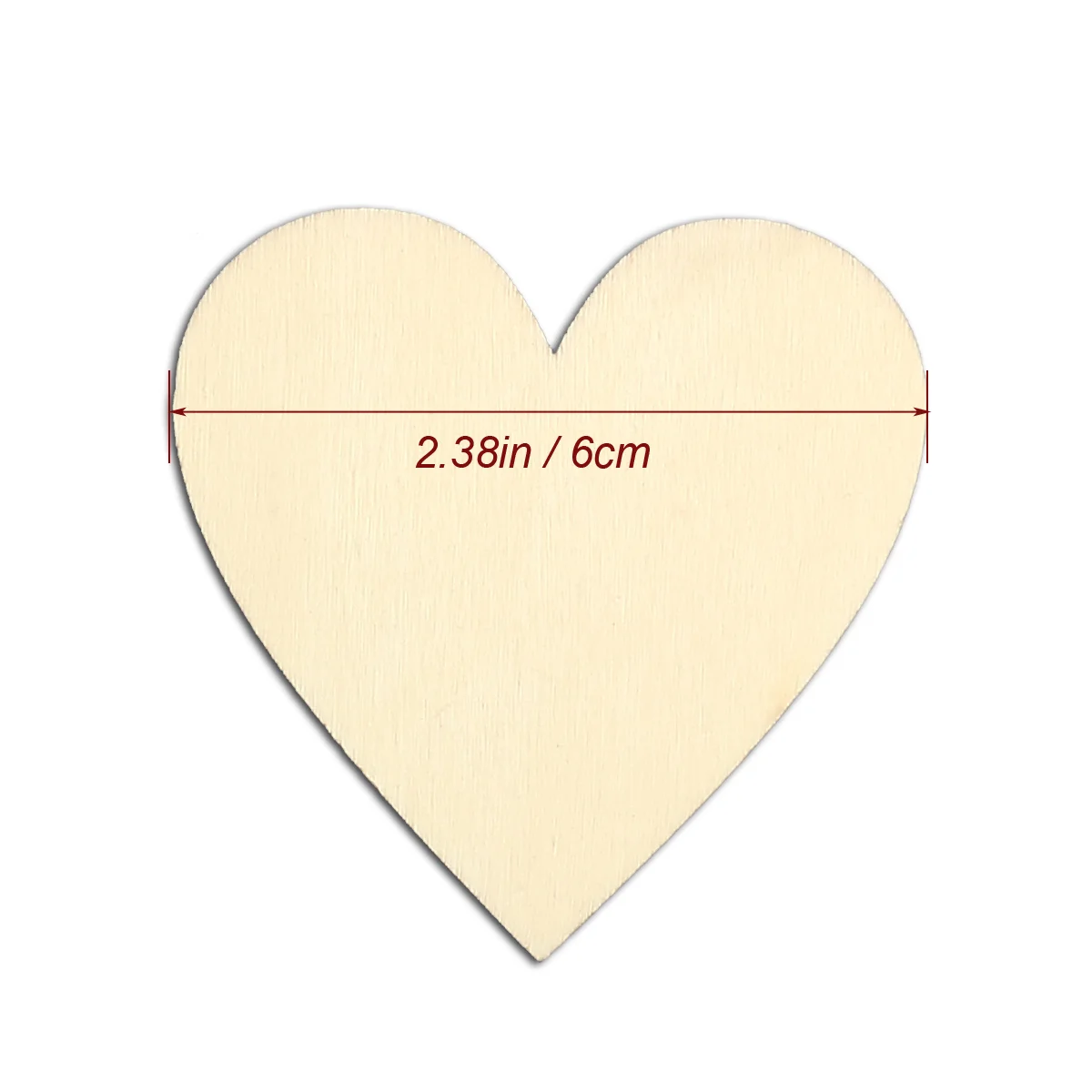 

50pcs 60mm Blank Heart Wood Slices Discs for DIY Crafts Embellishments (Wood Color) Blank wood slices