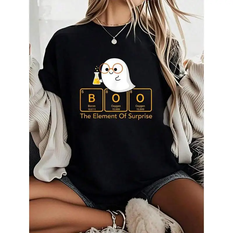 

Boo The Element of Surprise Chemistry Sweatshirt, Funny Science Teacher Gift, Nerd Ghost Halloween Top,Periodic Table Autumn Tee