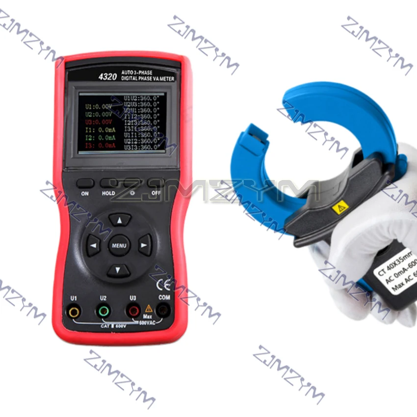 ETCR4320 Digital Three-Phase Voltmeter Current Power Tester For Volt-Ampere Testing Meter AC600V/AC600A