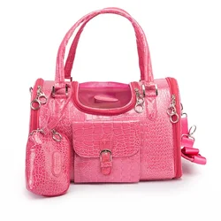 Hanpanda Portable Outdoor Dog Bag Small Dog Transport Bag Leather Travel Chihuahua Teddy PU Carrier for Dog Handbag with Purse