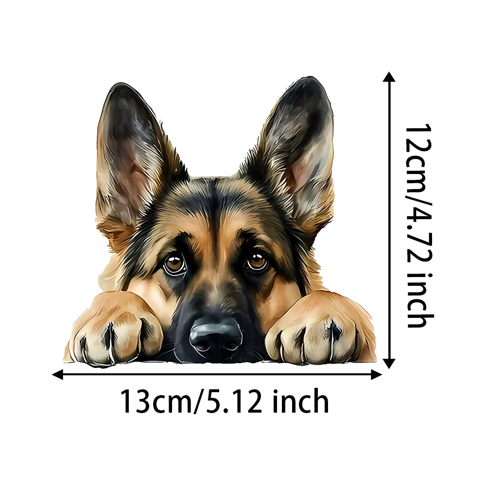 1PC Lying German Shepherd Vinyl Sticker, Self-Adhesive Waterproof Decal for Car Window Bumper Laptop Glass Wall Universal Decor