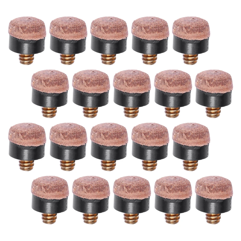 

20pcs Cue Tips Replacement Billiard Screw-in Parts Pool Cue Tips Durable Portable Snooker Rod