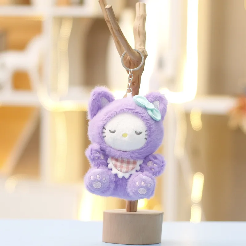 ハローキティぬいぐるみキーホルダー、キュートな変身スティッチペンダント、クロミぬいぐるみバッグハンギング用1個