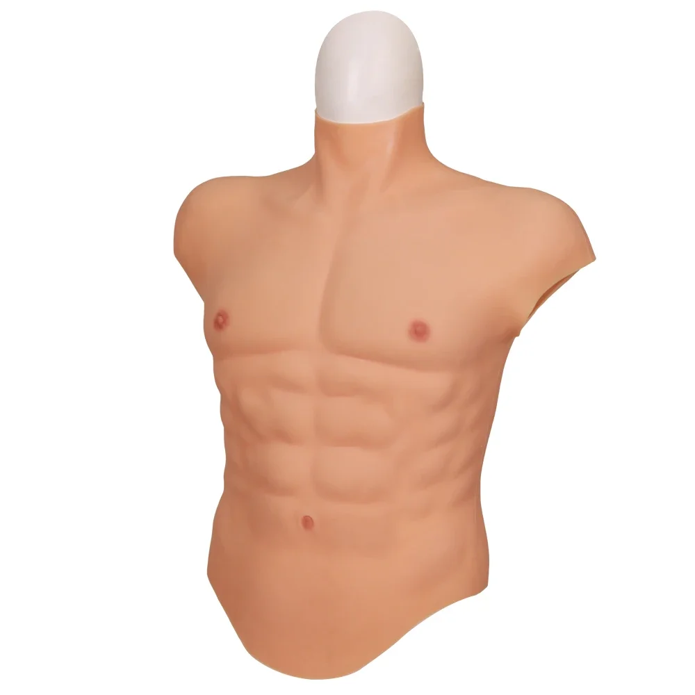 Silicone Muscle Suit Fake Chest Muscle Costume Realistic Male Body Shaper Stage Performance Outfit Crossdressing Cosplay Wear