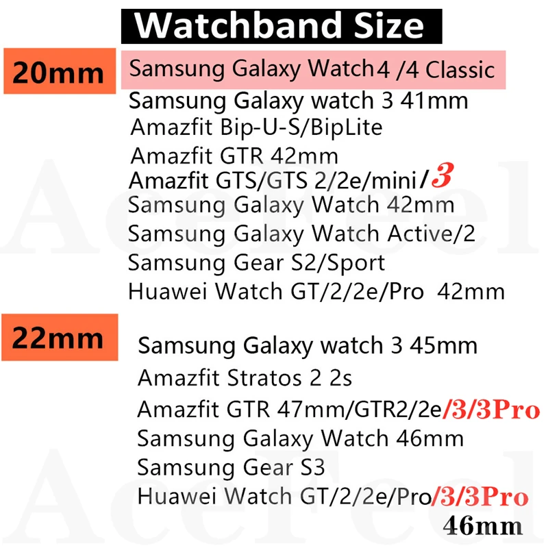 Cinturino da 20mm/22mm per Amazfit GTS/GTR/Bip-U-S/stratos 2 3 bracciale sportivo in Silicone per Samsung Galaxy Watch4/5/5pro HuaWei watch GT