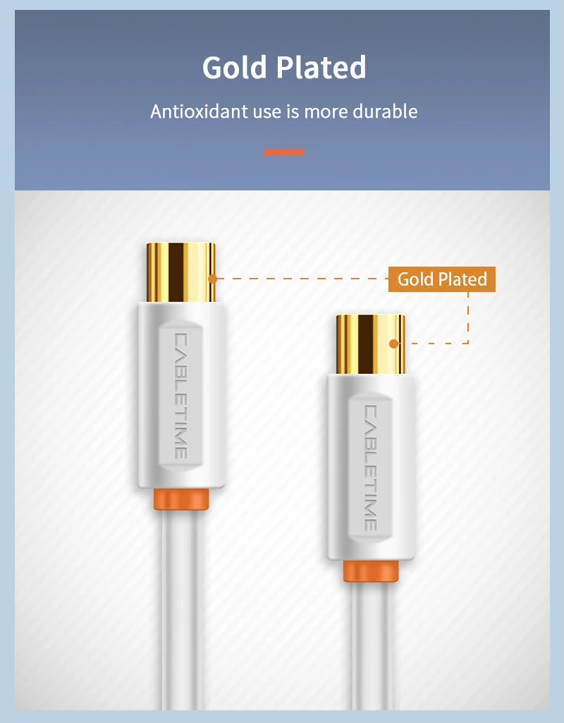 CABLETIME TV-Kabel M/F 3C2V Videokabel für hochauflösenden Fernseher HD Hochwertige Antenne TV STB Digital TV Line C268 – Detail 8
