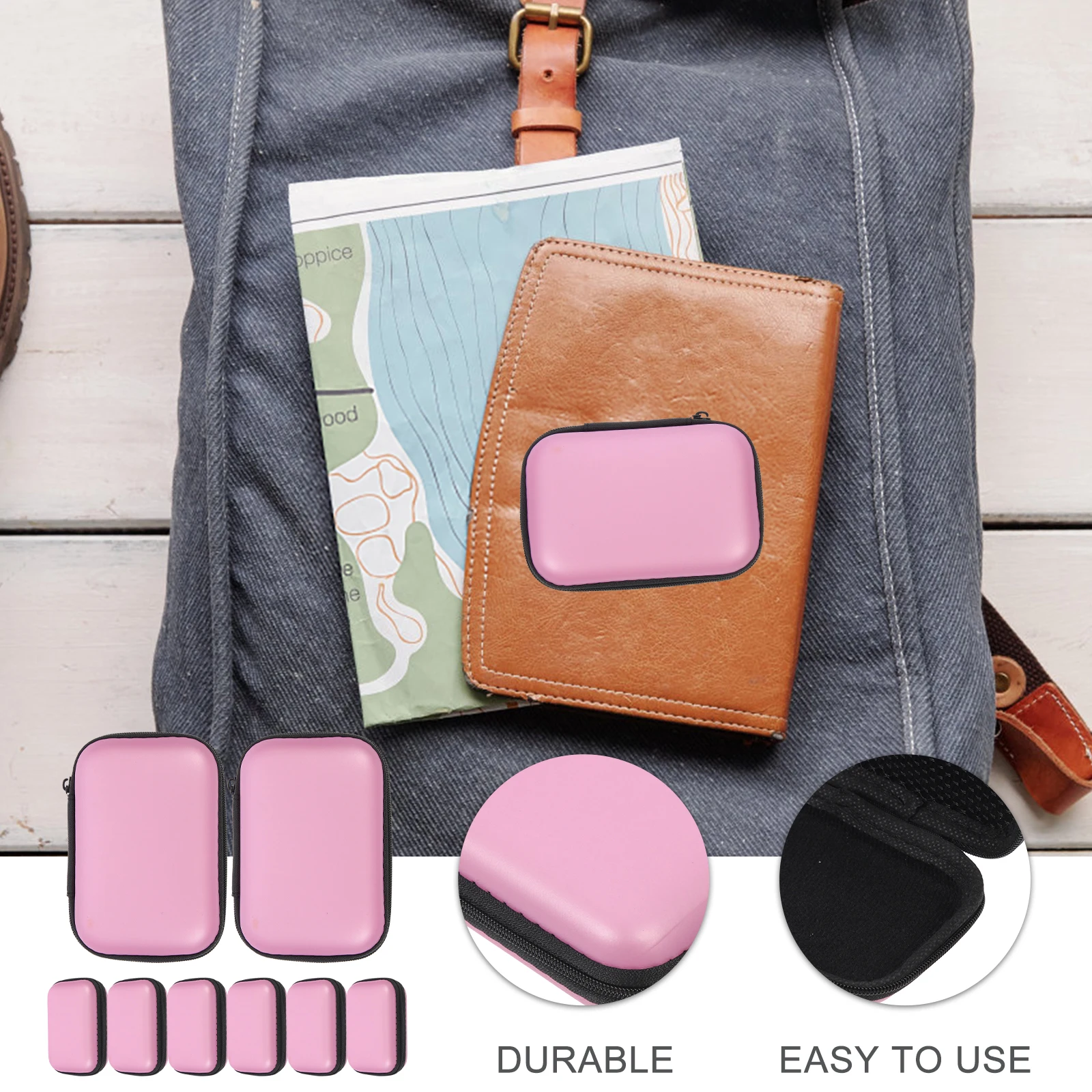 

8Pcs Digital Accessories Organizer Bag Portable Cable Storage Pouch Travel Electronics Case Durable Zipper Design