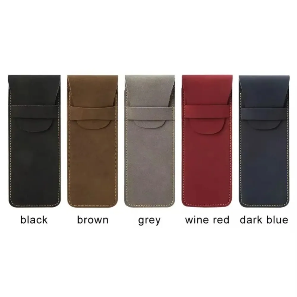 منظم أقلام قابل للطي من جلد البولي يوريثان غير اللامع على الطراز القديم، حافظة واقية ممتازة ذات سعة كبيرة، مجموعة تخزين حافظة أقلام مزدوجة