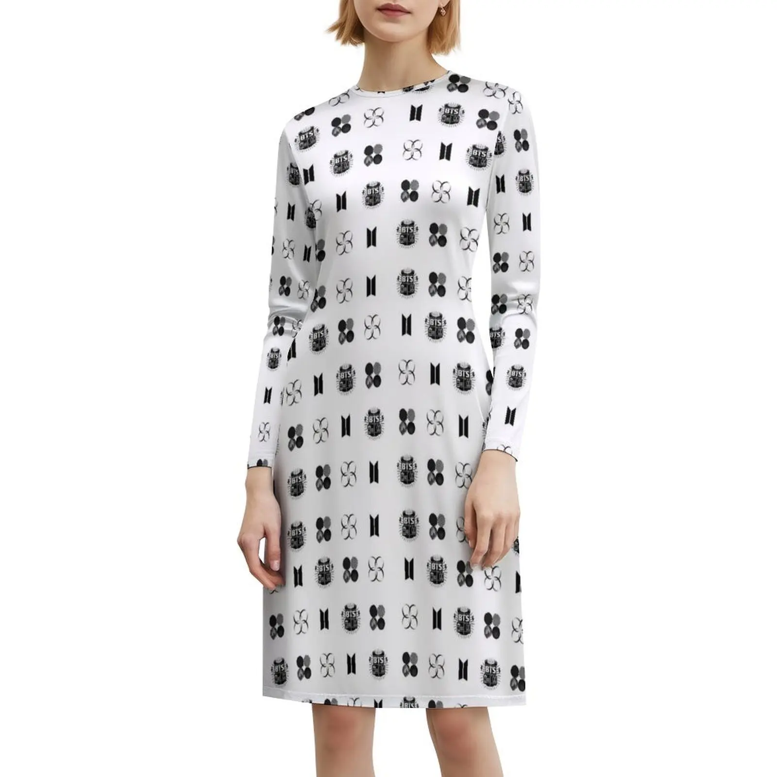 شعارات بوهو فستان أنيق أنيق على الشاطئ لحفلات الزفاف فستان Kpop Boy Band Rm Rap Monster Jhope فساتين نسائية