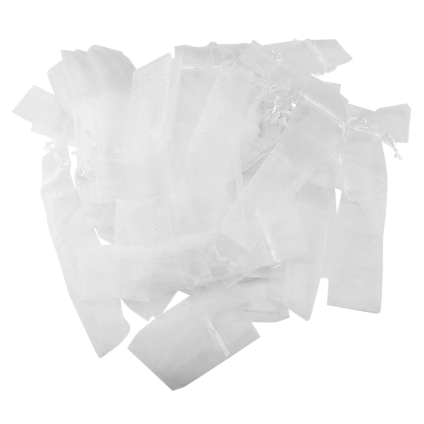 100 Pack Folding Hand Fan Pouch Drawstring Organza Bags Folding Fan Pocket Bag for Outdoor Wedding Party Favor Bags