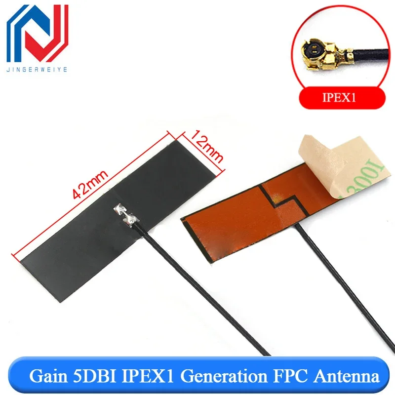 5Pcs/Lot WiFi 2.4G High Gain Built-in Flexible FPC Soft Antenna ZigBee Bluetooth Module Ipex4 Patch Antenna IPEX to FPC Antenna