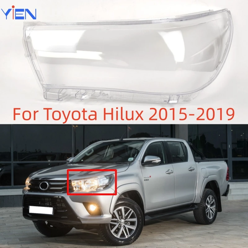 

For Toyota Hilux 2015-2019 Headlight Cover Front Headlamp Housing Transparent Lampshades Lamp Shell Masks Car Accessories