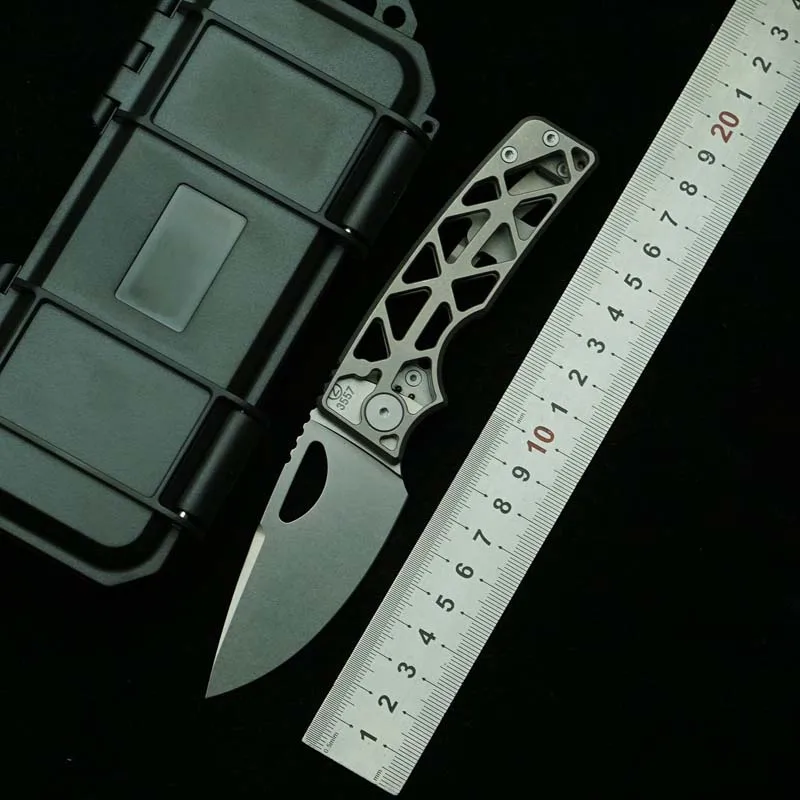 New OZ Rosie Titanium Handle Real 60+ HRC 154CM Steel Ceramic Bearings Pocket EDC Tool Camping Hunt Outdoor Folding Knife