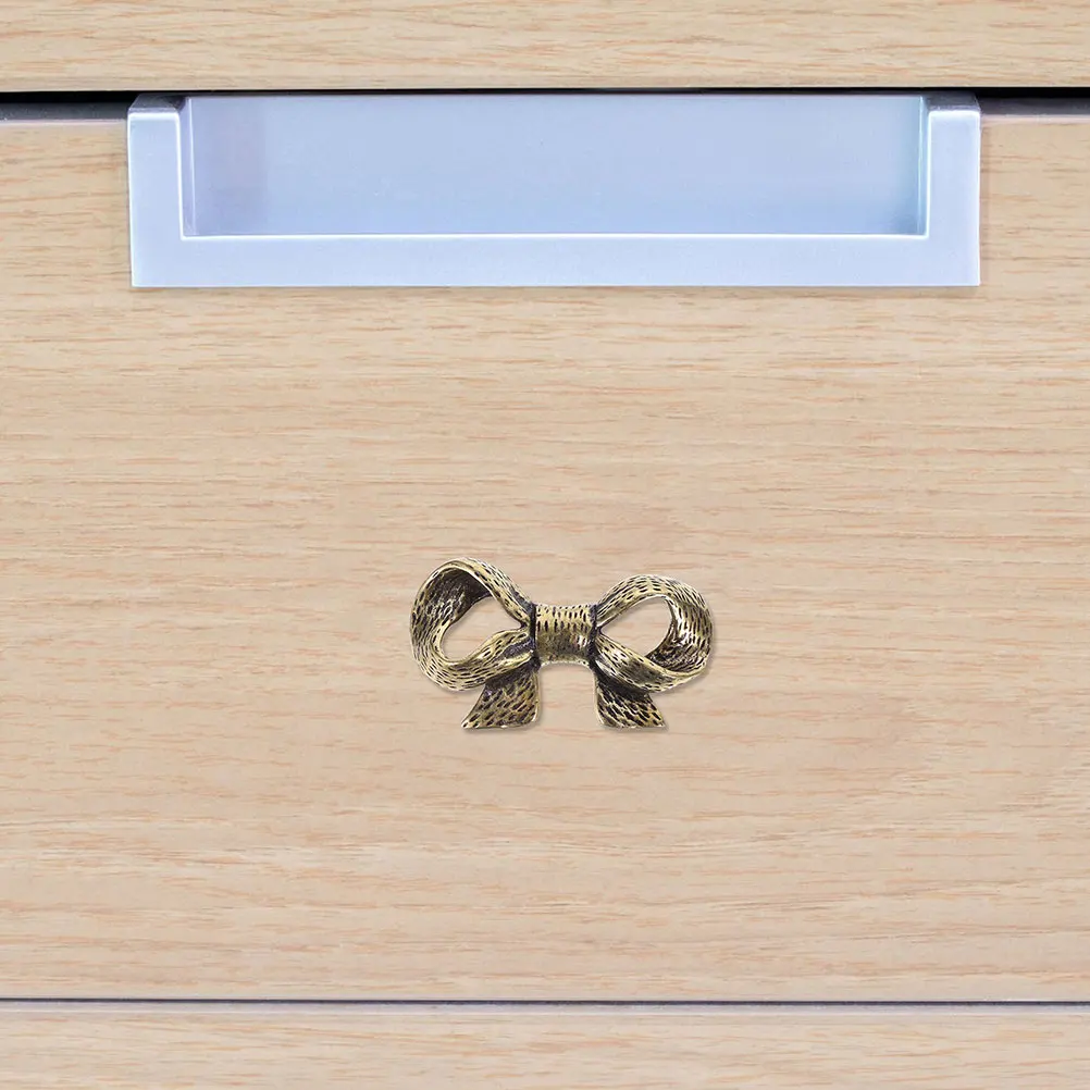 

Door Handle Cabinet Bow Knobs Brass Pull Dresser Pulls Bowknot Shaped Decorative Drawer