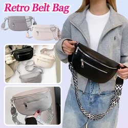 Women Stylish Crossbody Bag with Wide Strap Simple Shoulder Bag Multi-pocket Fashion Sling Bag Travel Outdoor Bag