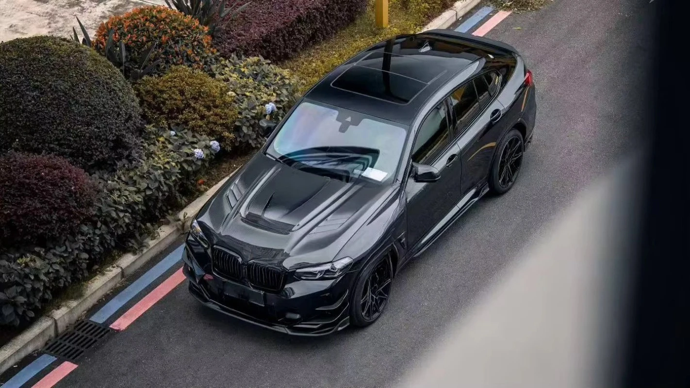 FOR X3 X4 X5 Carbon Fiber Transparent Engine Hood Upgrade AE Style Carbon Fiber Engine Hood