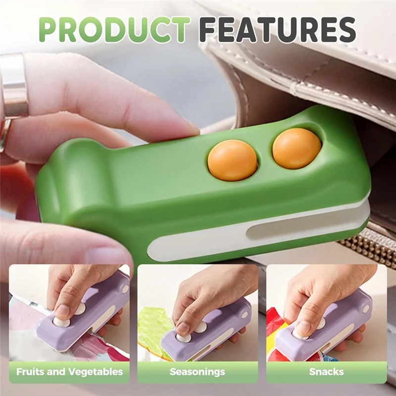 A74G-미니 백 실러 커터 및 자석 포함 충전식 휴대용 진공 열 밀봉기 신선 식품 보관용