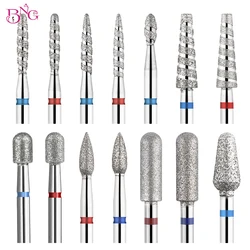 Drill Tips for Nails 2PCS Diamond Nail Drill Bits Flame Manicure Drill Bits for Cuticle Dead Skin Remover Milling Cutter Tools