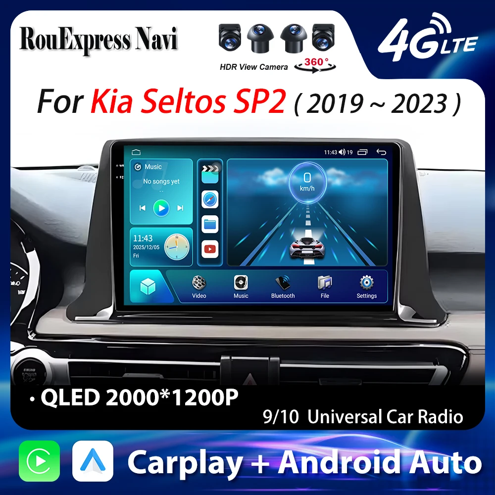 Android Auto For Kia Seltos SP2 2019 2020 2021 2022 2023 Multimedia Video Player Radio Samochodowe Bluetooth GPS Navigation