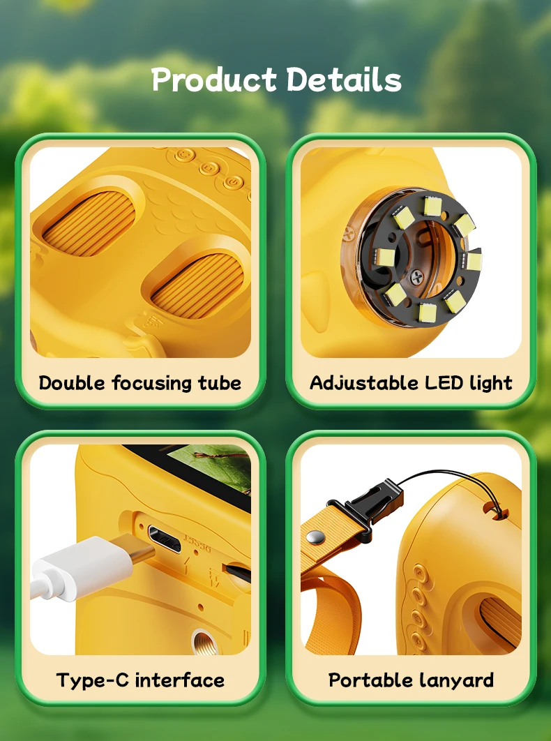 Mikroskop und Teleskop 2-in-1, optisches Lernspielzeug für Kinder, 2-Megapixel-HD-Kamera, Mikroskop mit 1000-facher Vergrößerung, Weihnachtsgeschenk. – Detail 13