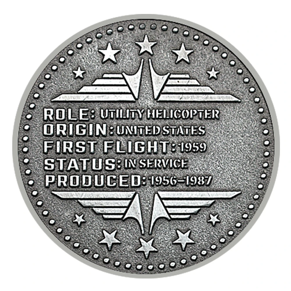US UH-1 Iroquois Challenge Coin Vintage Silver Metal Craft Fighter Aircraft Military Coin Collection Holiday Gifts - Image 4