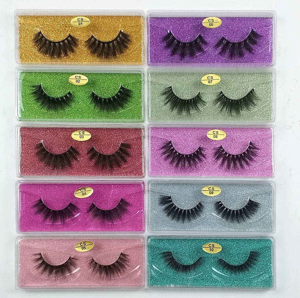 Faux cils 3D en vison naturel, vente en gros, 30/50/100 paires